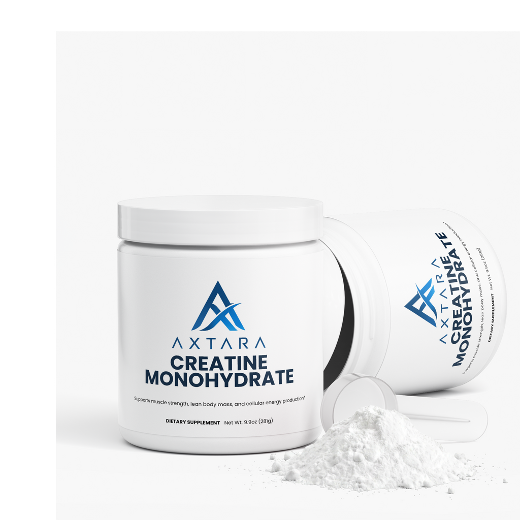 AXTARA Creatine Monohydrate jar, angled view