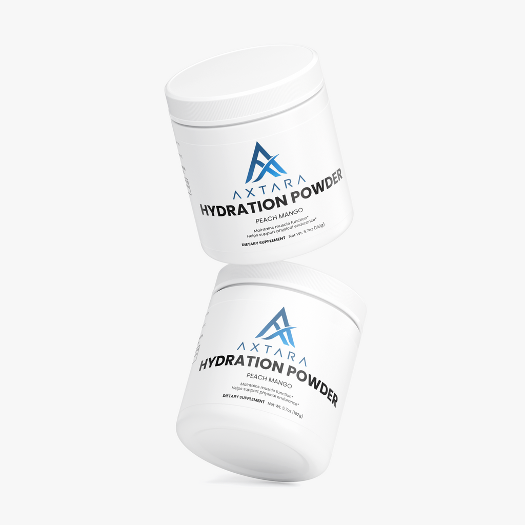 AXTARA Hydration Powder Peach Mango tub on its side