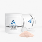 AXTARA Hydration Powder Peach Mango tub, angled view