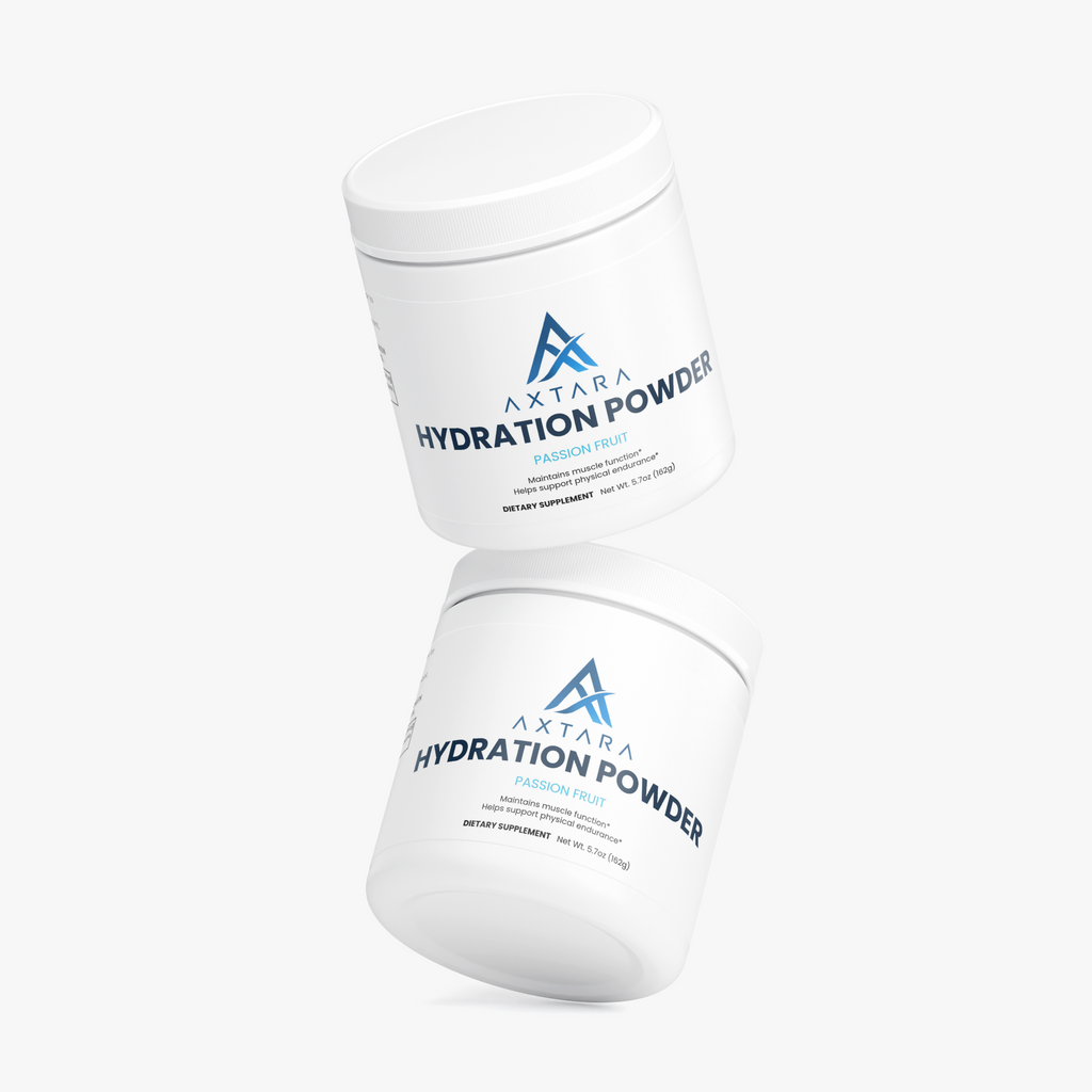 AXTARA Hydration Powder Passion Fruit tub on its side